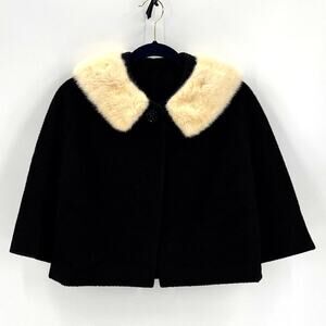 Vintage I. Imagnin & Co swing coat size XS wool mink 3 quart sleeves opera coat